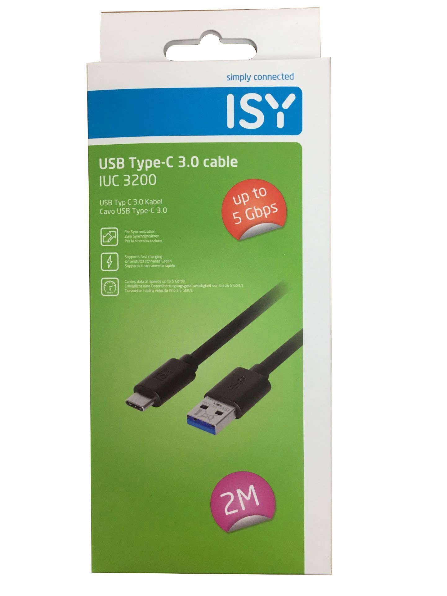 ISY 3.0 USB-C m, 2 Datenkabel, Schwarz Datenkabel/Ladekabel, IUC-3200