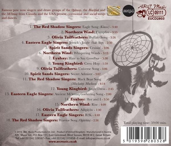 Rückseite der CD-Hülle mit Titelliste und Artwork. Ein Traumfänger hängt vor braunem Hintergrund.