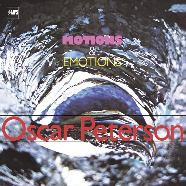 Albumcover: 'MOTIONS & EMOTIONS' und 'Oscar Peterson' Text, über einem Tunnelbild.
