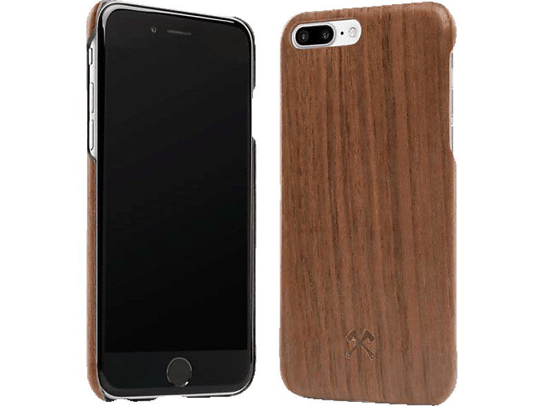 WOODCESSORIES ECO154 ECOCASE, Backcover, Apple, iPhone 7 Plus, iPhone 8 Plus, Walnuss/Schwarz