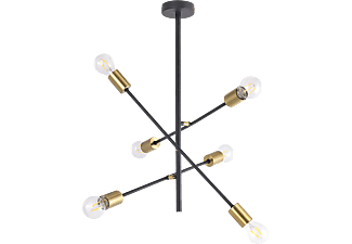 RÁBALUX 2104 LANNY Függeszték E27, 6X15W, fekete/arany