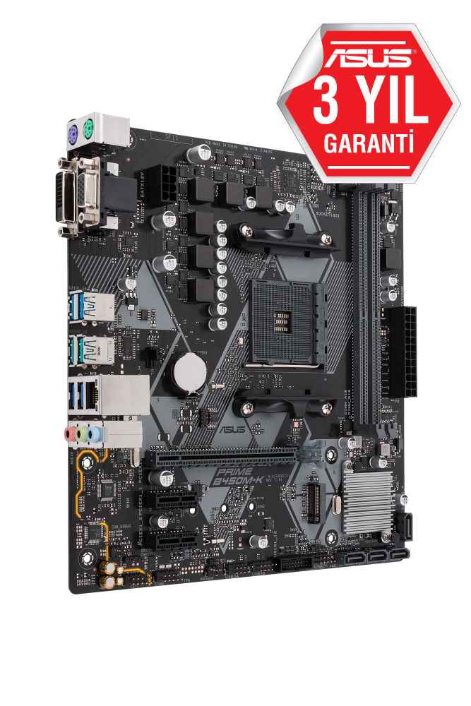 ASUS Prıme B450M-K Amd B450 Soket Am4 Ddr4 3200 Dvı Vga M2 Usb3.1 Matx
