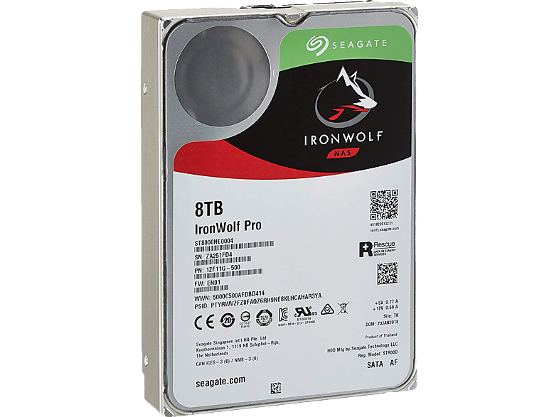 SEAGATE IronWolf Pro Nas Helium, Bulk Festplatte Bulk, 8 TB HDD, 3,5 Zoll, intern 8 Festplatte 3