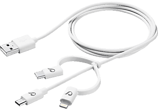 CELLULARLINE CELLULARLINE USB Cable Triple 3in1 - Datenkabel (Weiss)