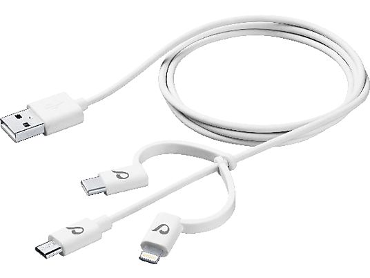 CELLULAR LINE USB Cable Triple - Câble de données (Blanc)