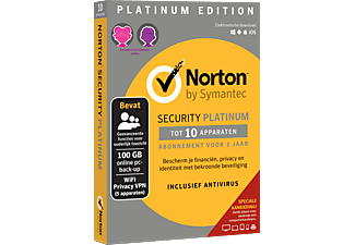 Norton Security Platinum Edition voor 10 apparaten (1 jaar)