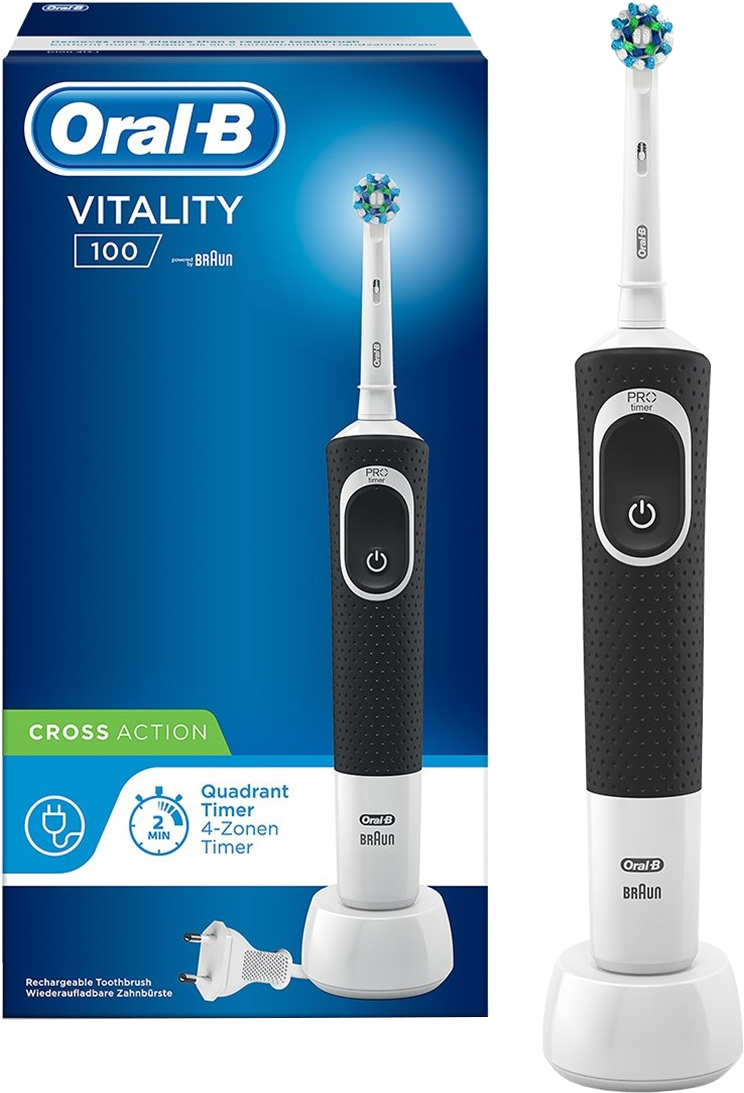 ORAL-B Vitality 100 CrossAction Elektrische Zahnbürste Black