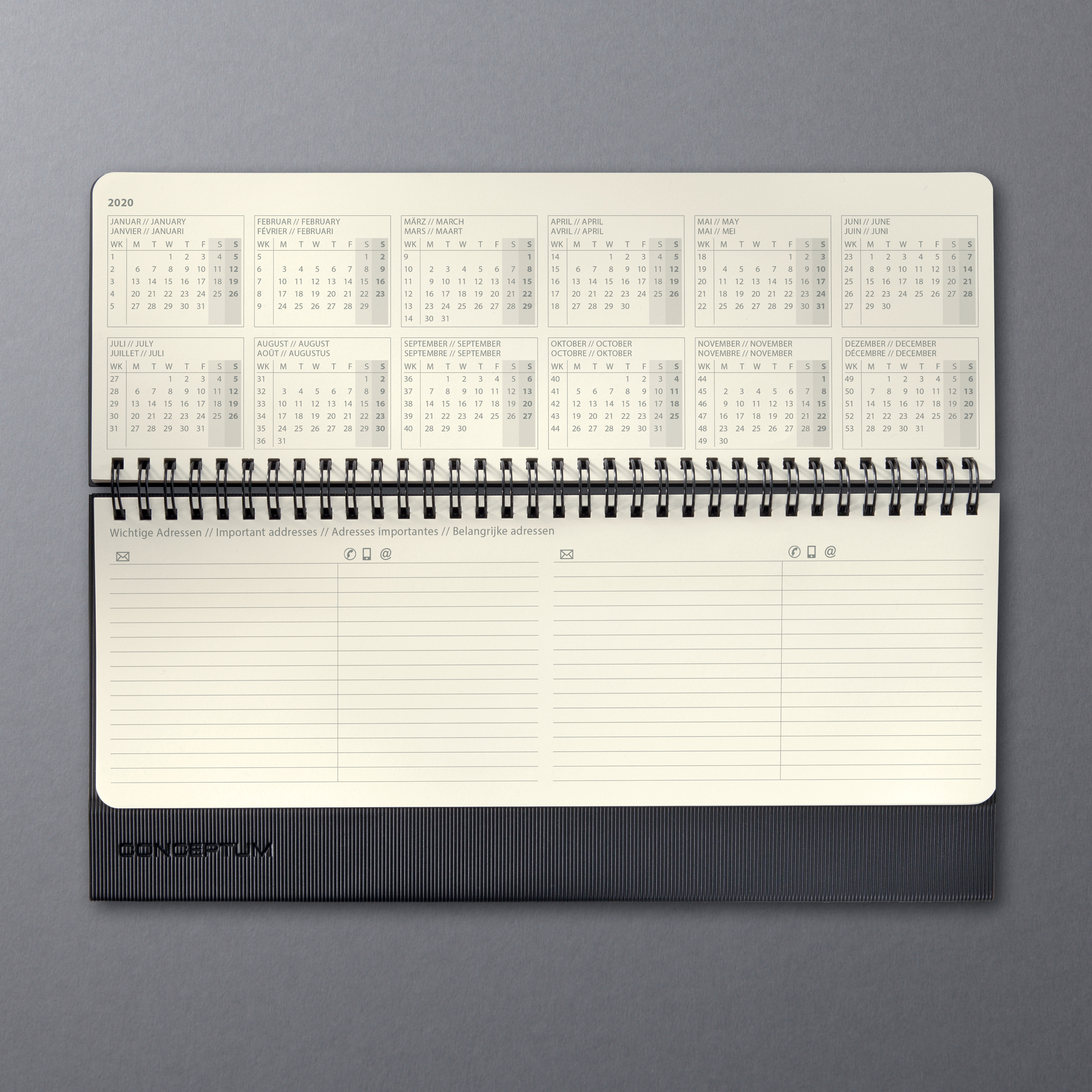 SIGEL C1980 Tischkalender Schwarz