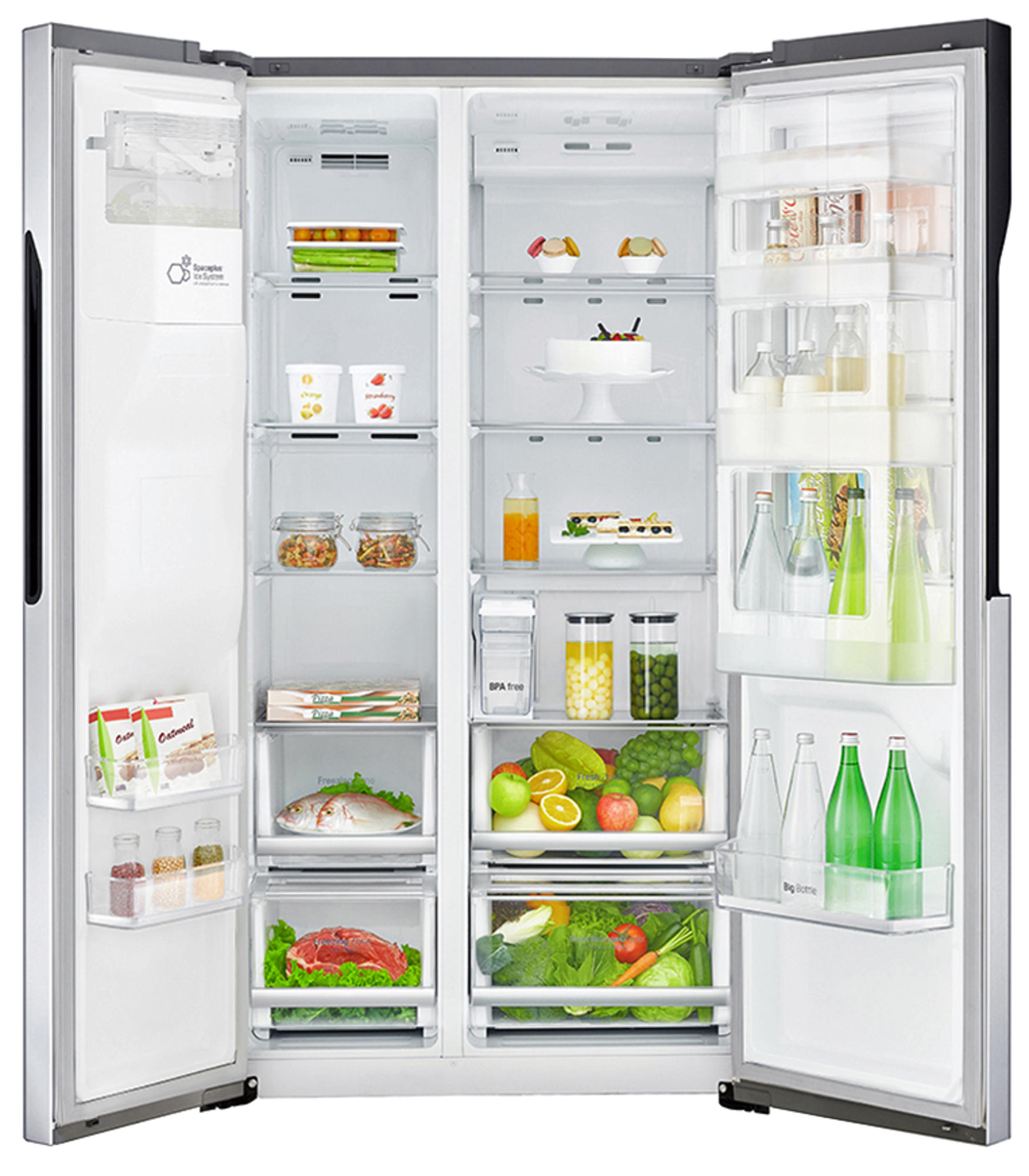 LG GSJ 561 PZUZ Side-by-Side (606 l, F, 1790 mm hoch, Edelstahl)