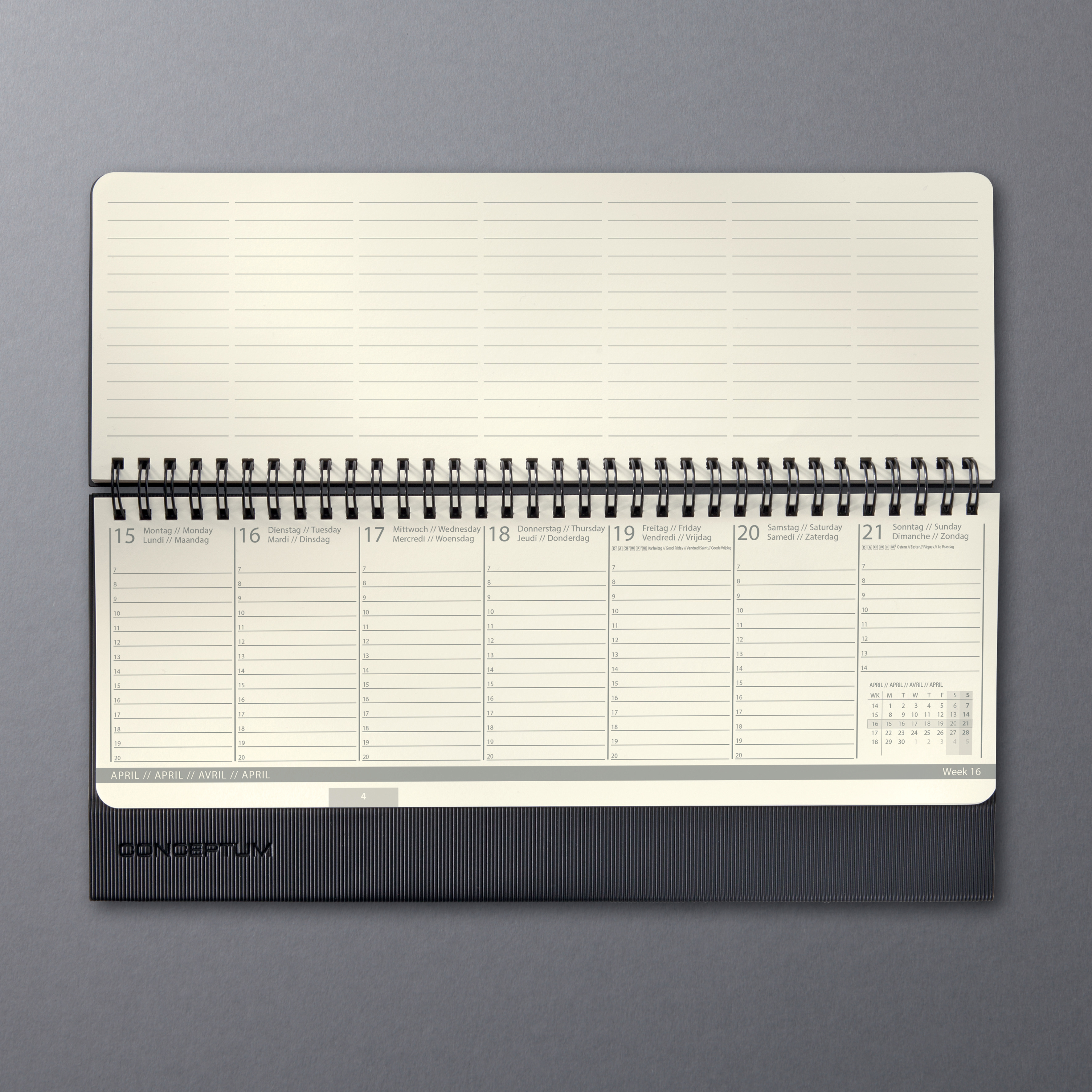 SIGEL C1980 Tischkalender Schwarz