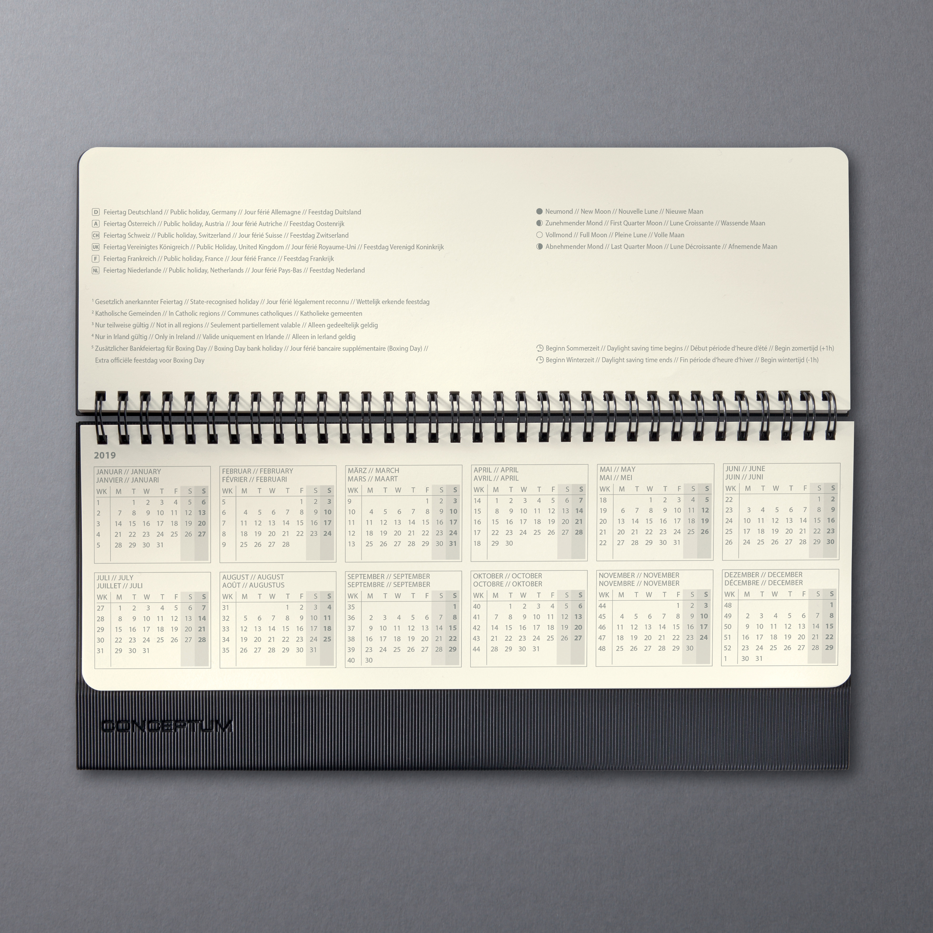 SIGEL C1980 Tischkalender Schwarz