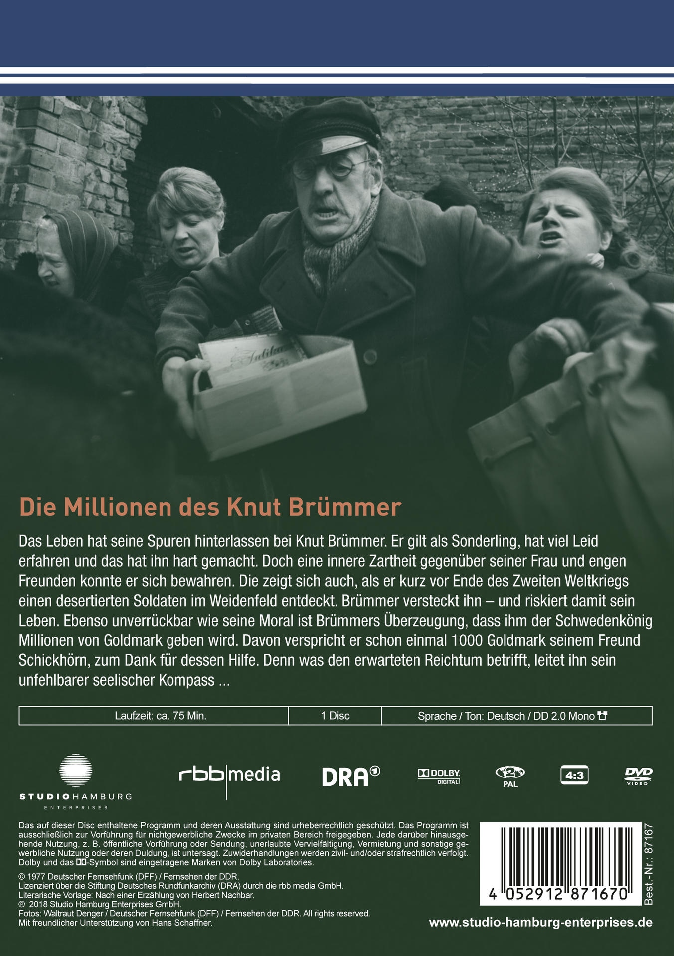 DVD-Cover mit Text und Bildern. Ein Mann mit Hut steht im Zentrum, umgeben von anderen. Text ist auf Deutsch.