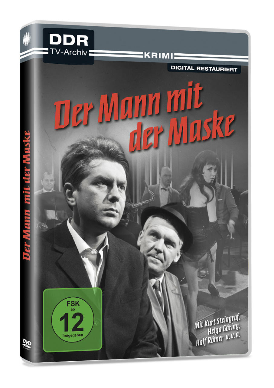 DVD-Hülle: 'Der Mann mit der Maske', Schwarzweißbild von Schauspielern.