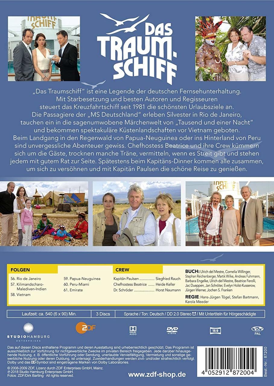 Rückseite einer DVD mit deutschem Text und Fotos der Besetzung.