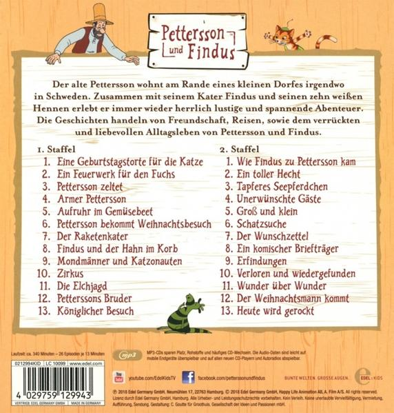 Rückseite einer CD-Hülle mit Text und Illustrationen. Das Bild zeigt eine Strandszene.