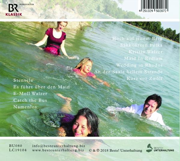 Rückseite einer CD-Hülle mit Frauen im Wasser.