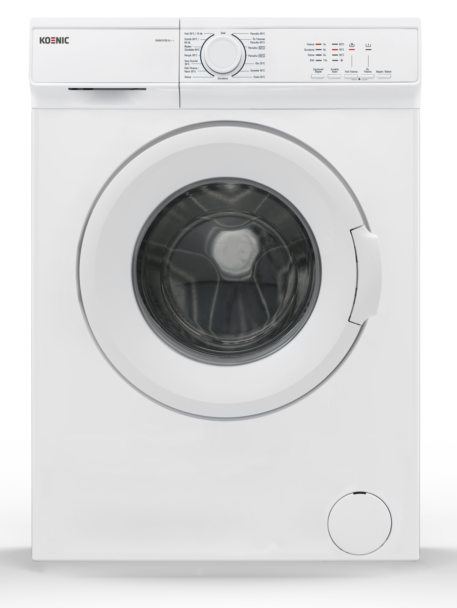 KOENIC (+) Super WMF9100W 9 kg 1000 Devir A++ Enerji Sınıfı Çamaşır Makinesi Beyaz