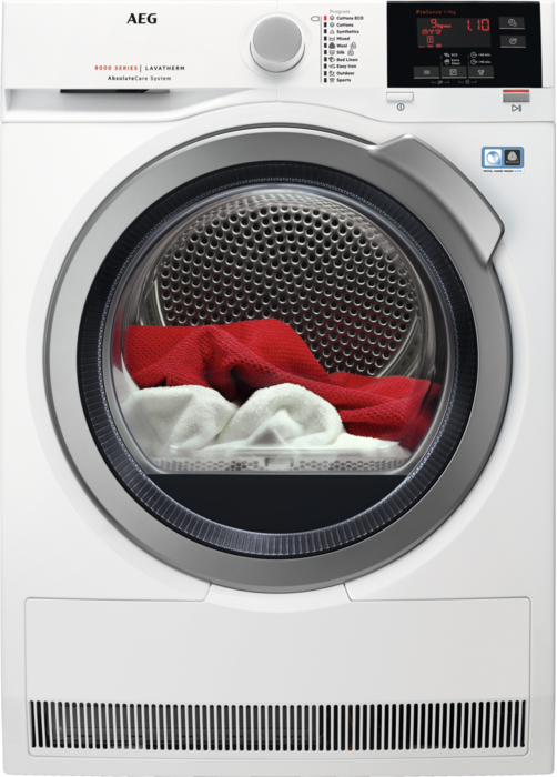 AEG T8DBG49S Hőszivattyús szárítógép, 9 kg, inverter motor, LCD kijelző, A++