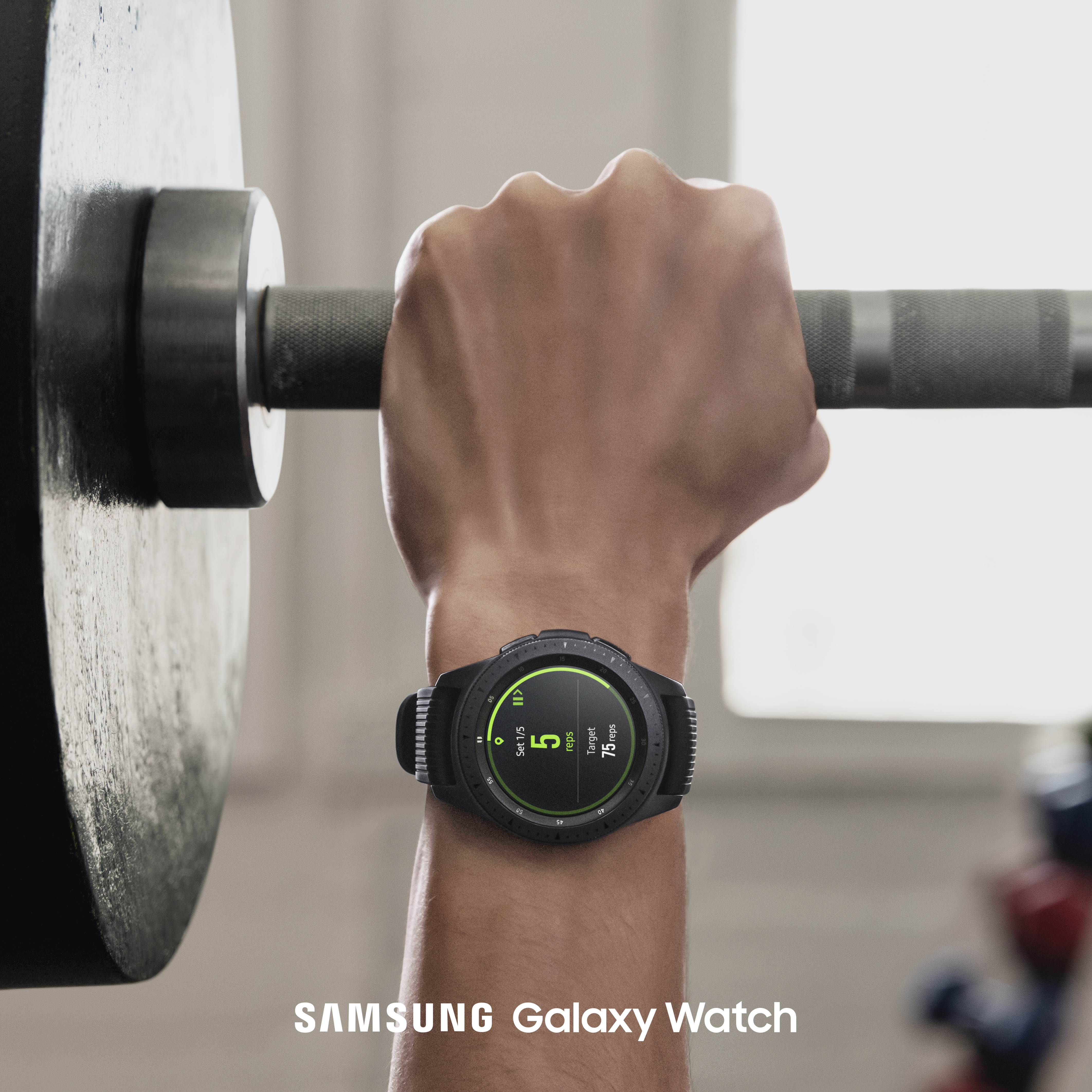 SAMSUNG Galaxy Watch 42mm Bluetooth Smartwatch Edelstahl Silikon, S, L, Schwarz