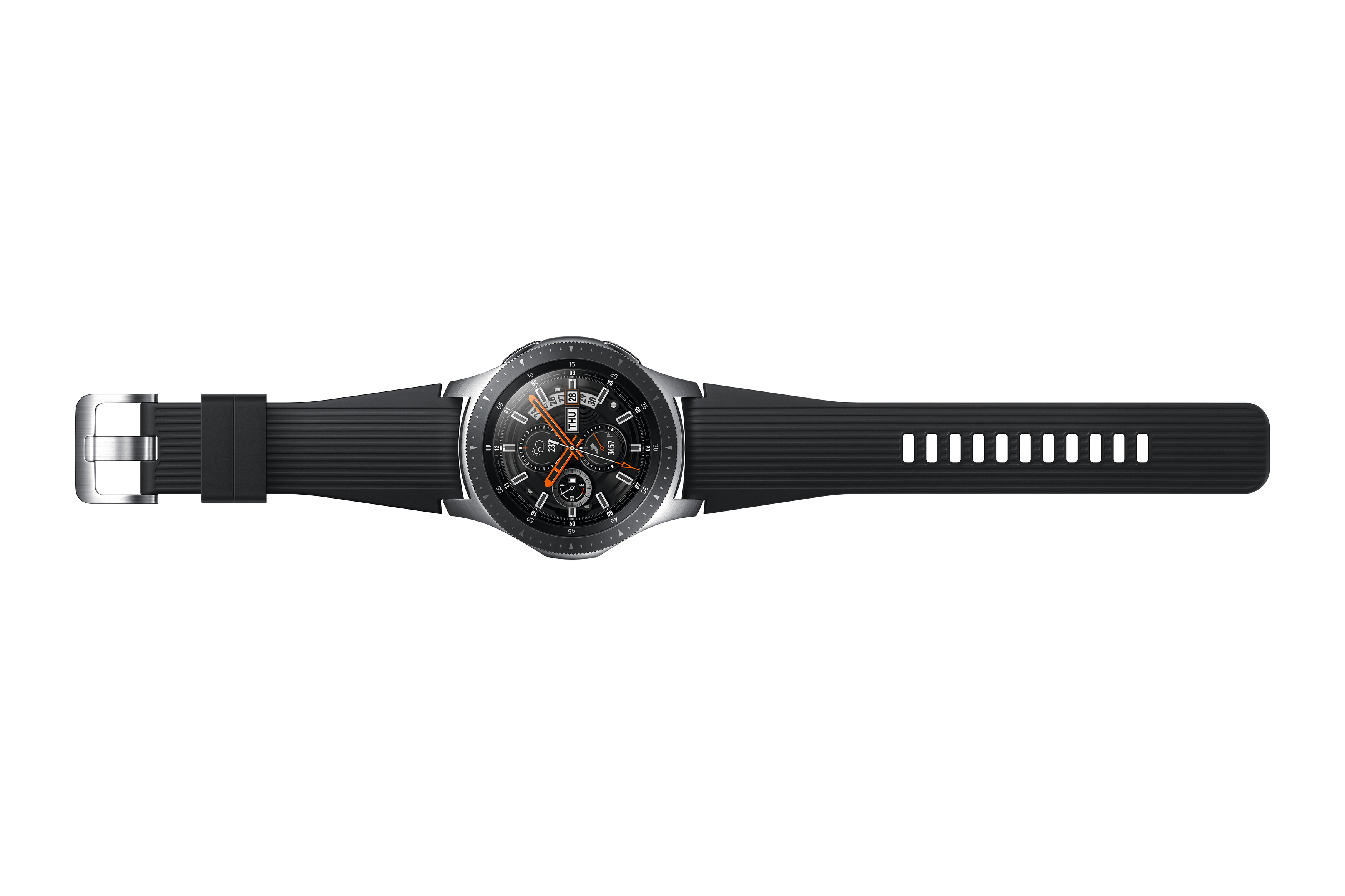 SAMSUNG Galaxy Watch 46mm Vodafone Smartwatch Edelstahl Silikon, S, L, Silber