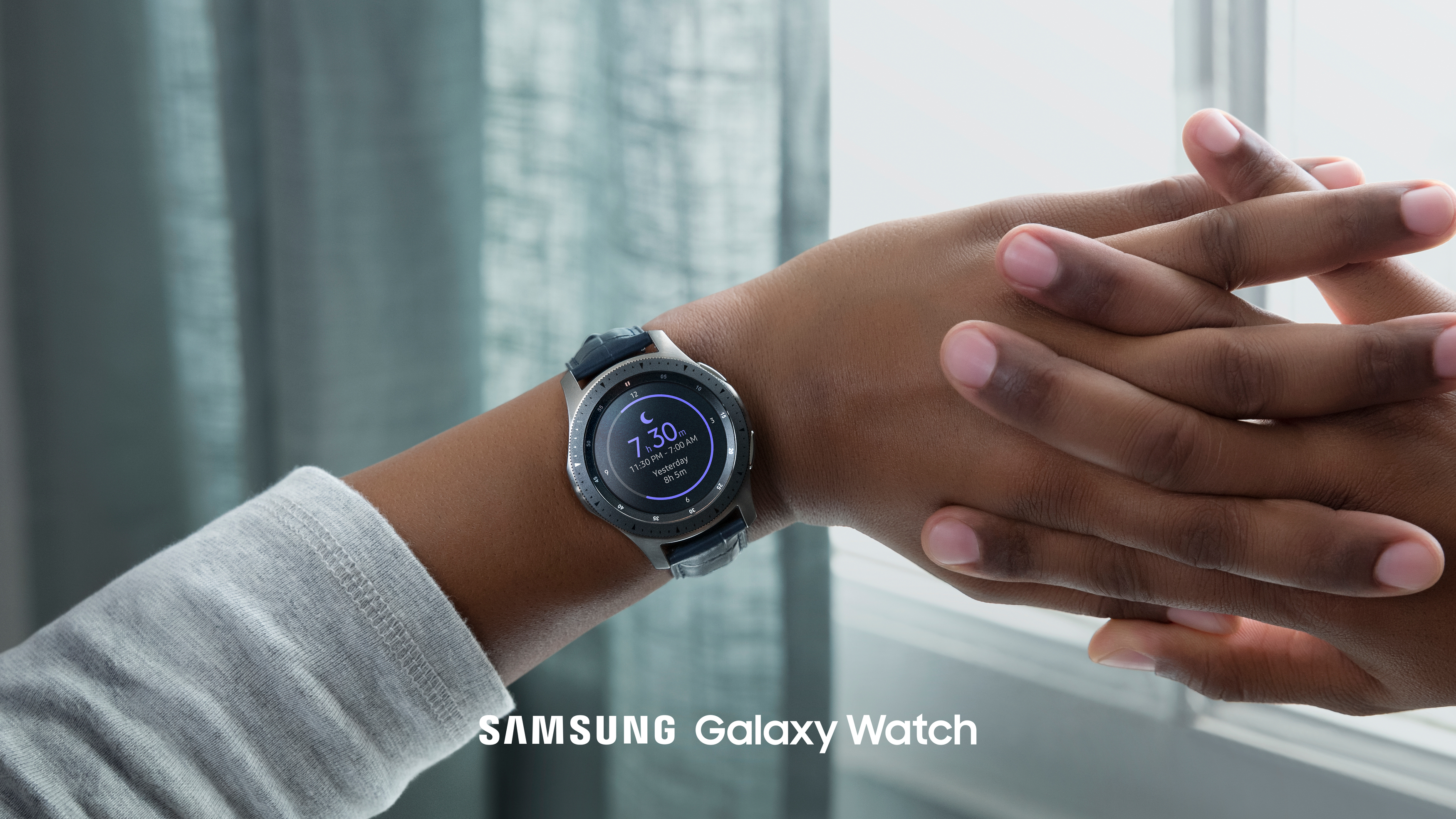 SAMSUNG Galaxy Watch 46mm Vodafone Smartwatch Edelstahl Silikon, S, L, Silber