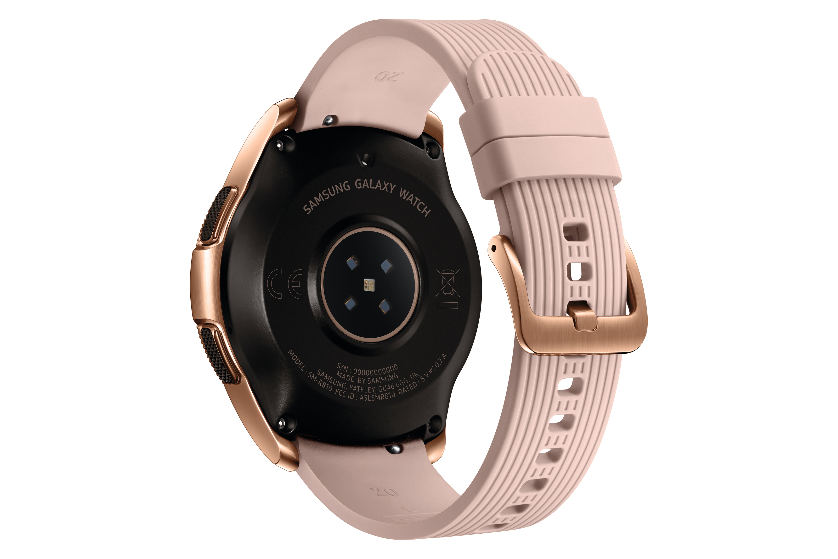 SAMSUNG Galaxy Watch 42mm Bluetooth Smartwatch Edelstahl Silikon, S, L, Roségold
