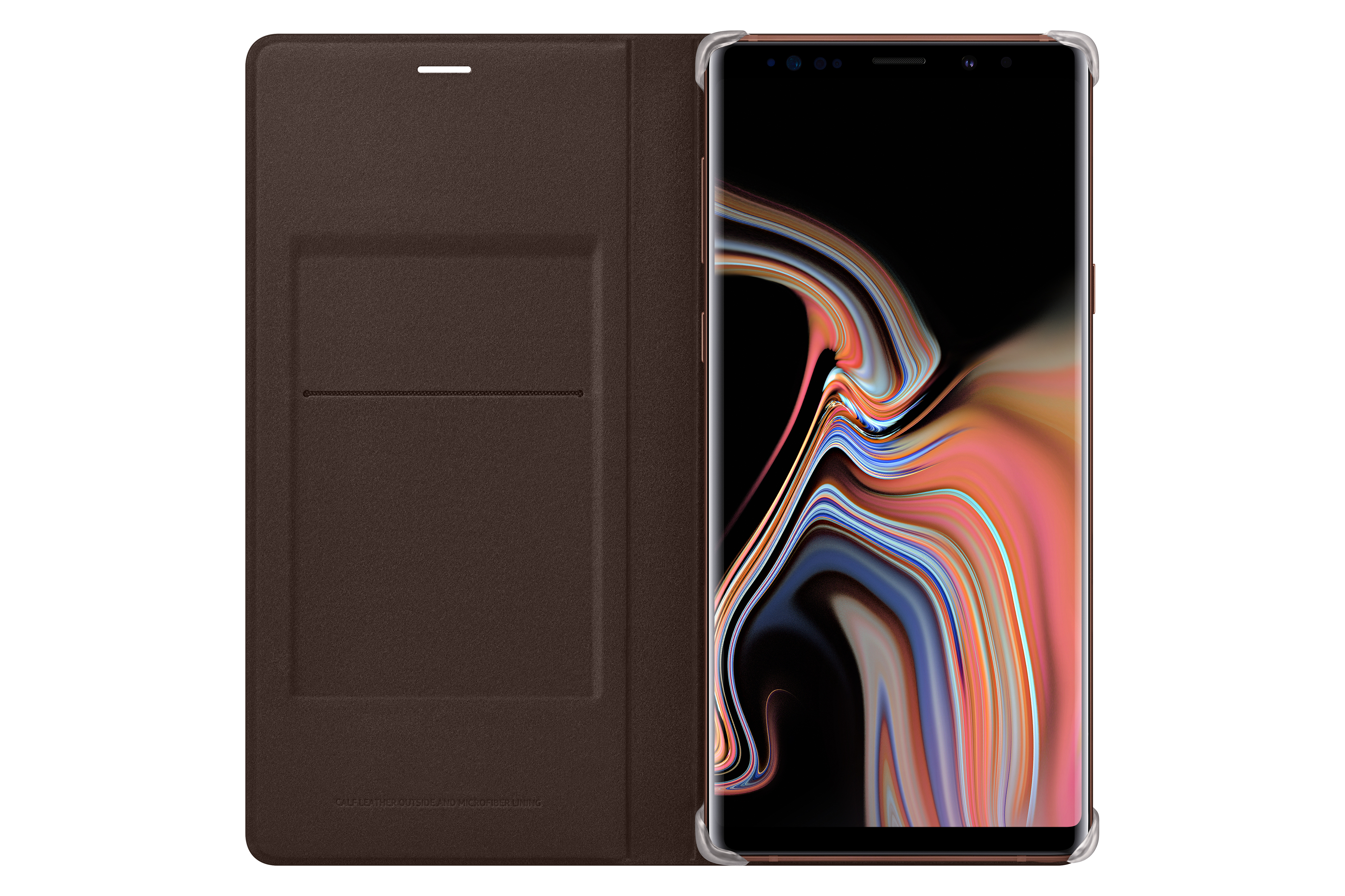 SAMSUNG Leather Wallet Cover, Bookcover, Samsung, Galaxy Note 9, Braun