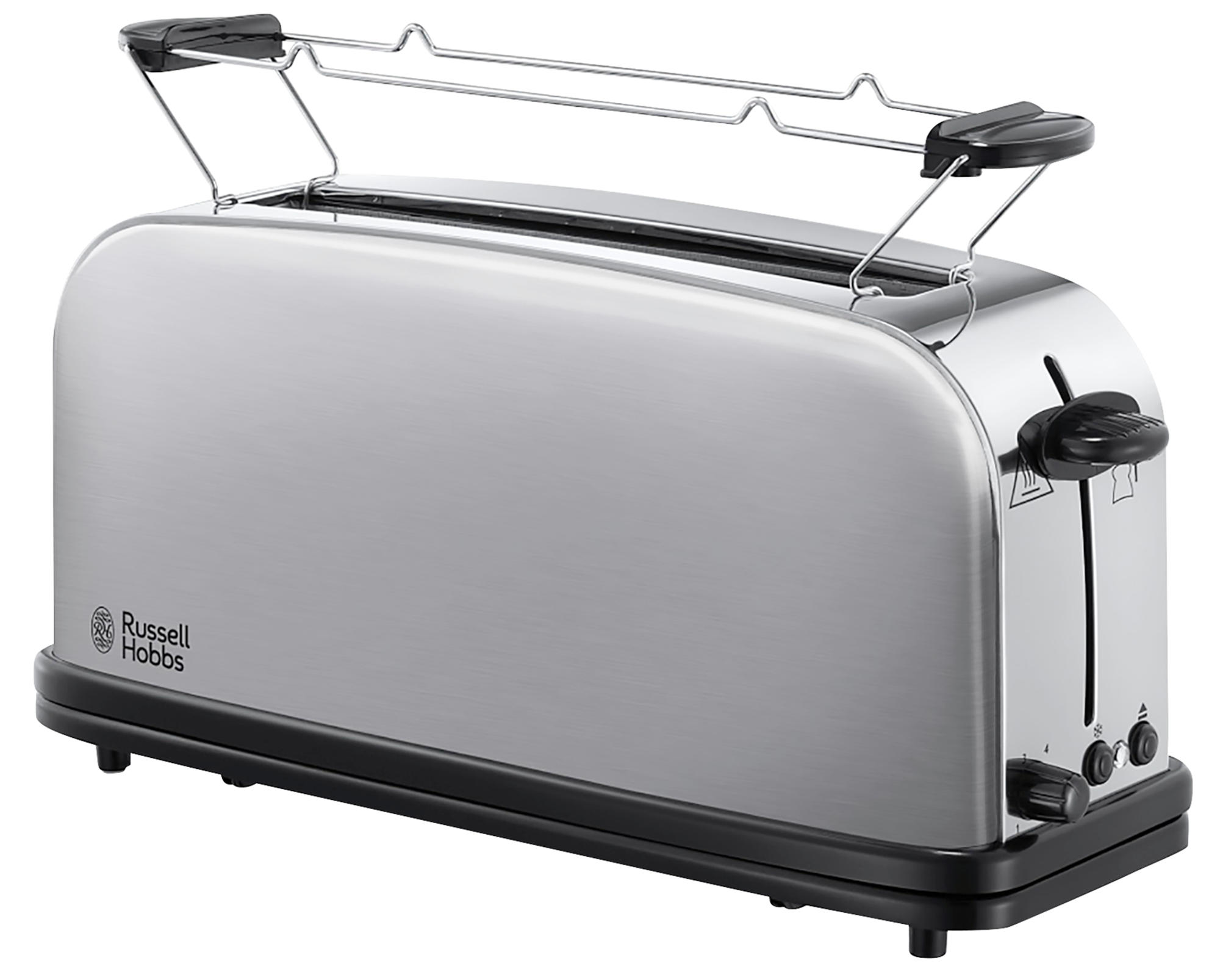 Tostadora - Russell Hobbs Adventure, 1 ranura larga, Regulador de tueste, Descongelado, Inox