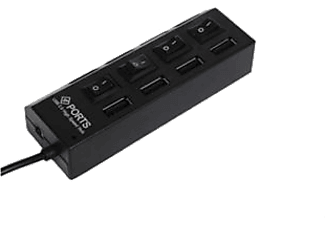 ITOTAL CM2676 4 Portos USB HUB Kapcsolóval, fekete