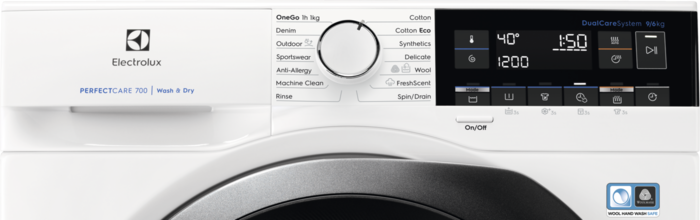 ELECTROLUX EW7W369S Mosó-szárítógép, 9/6 kg, 1600 f/p., gőzprogram, LCD kijelző