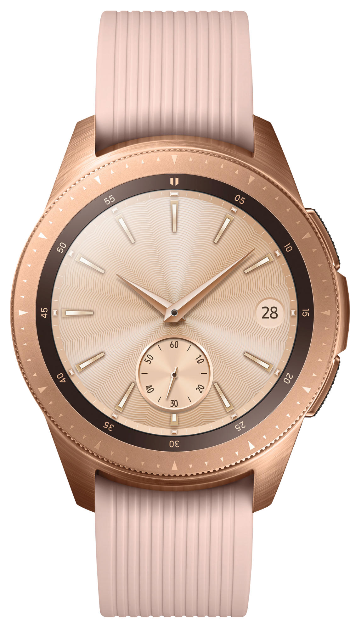 SAMSUNG Galaxy Watch 42mm Bluetooth Smartwatch Edelstahl Silikon, S, L, Roségold