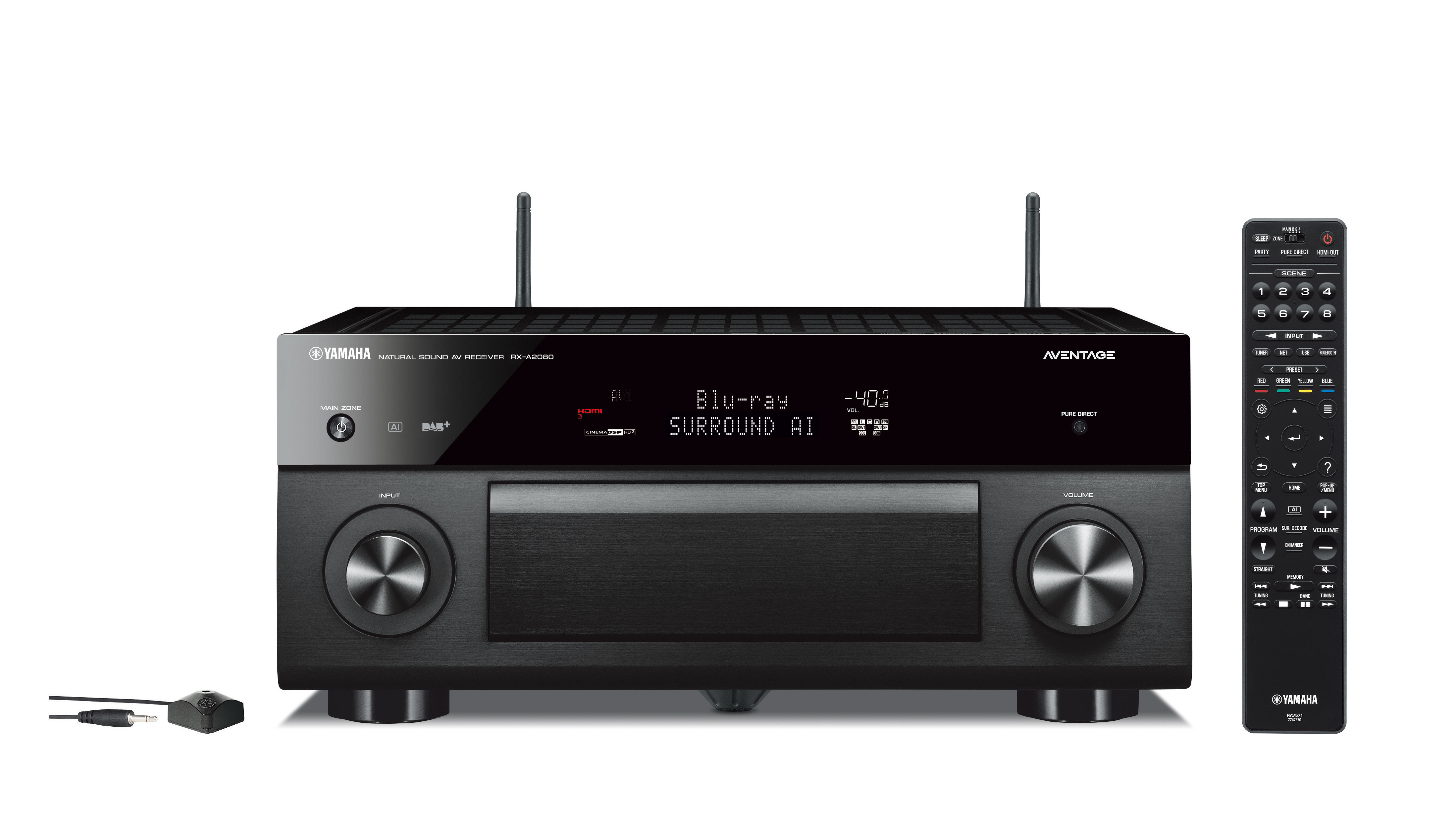 YAMAHA RX-A2080  AV-Receiver (9 Kanäle, Schwarz)