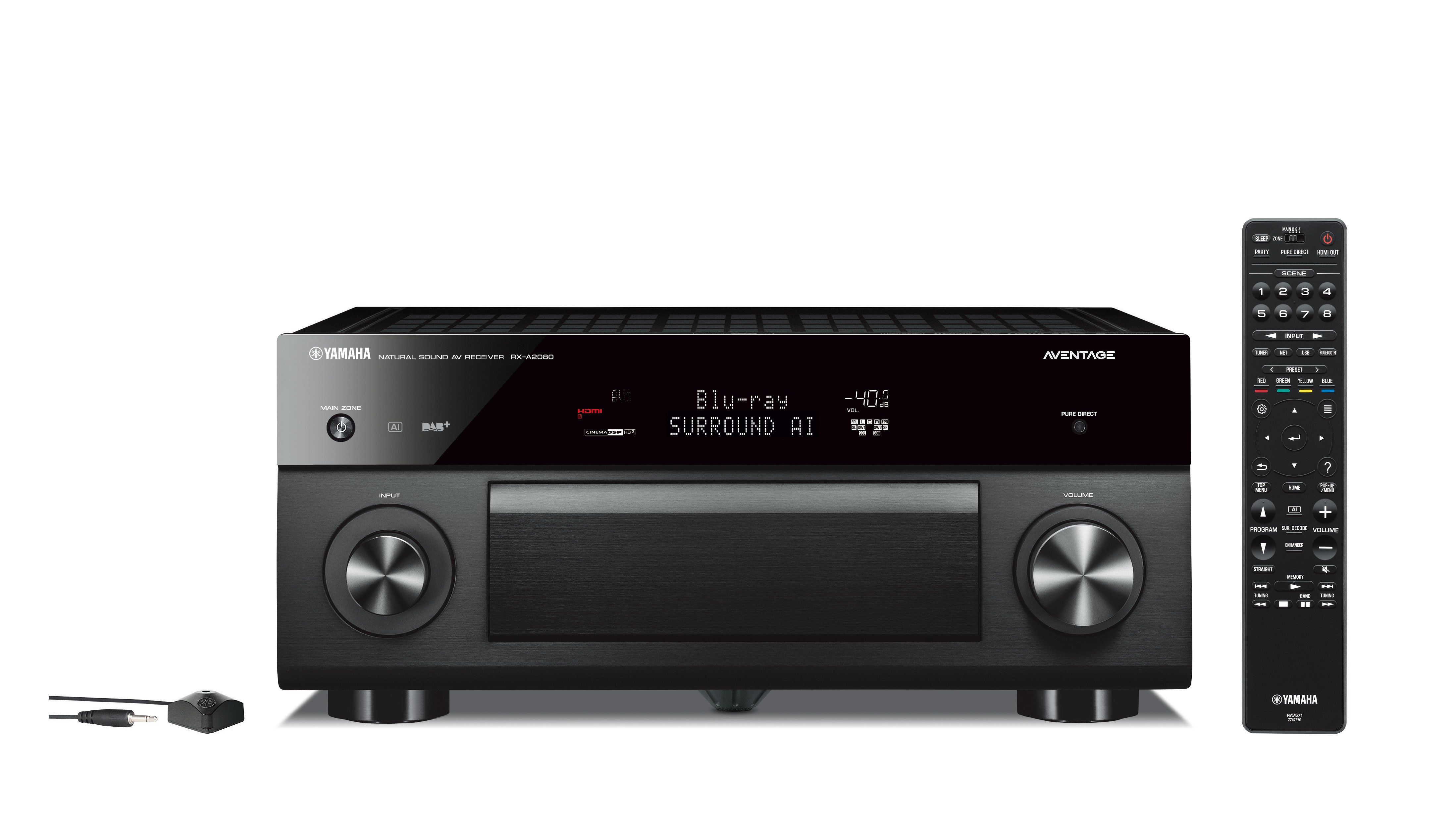 YAMAHA RX-A2080  AV-Receiver (9 Kanäle, Schwarz)
