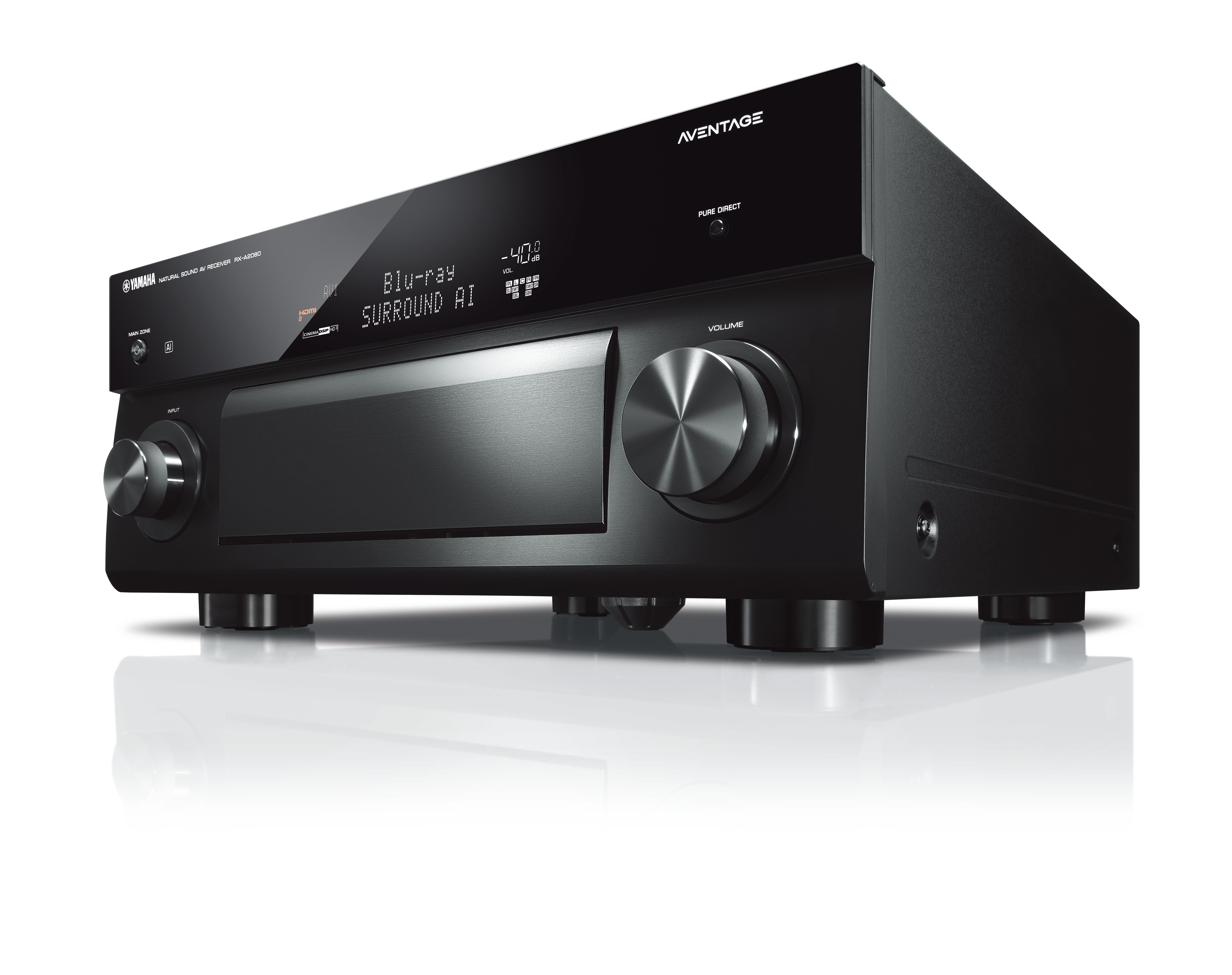 YAMAHA RX-A2080  AV-Receiver (9 Kanäle, Schwarz)