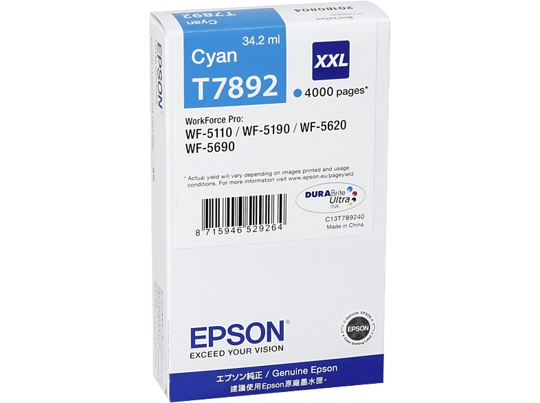 EPSON T7892 cyan XL eredeti tintapatron