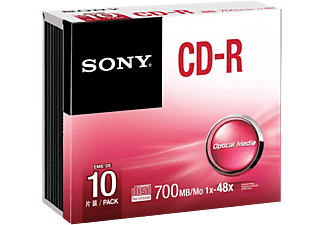 SONY 10CDQ80PS  CD-R írható lemez 700 MB 48x, 10 db