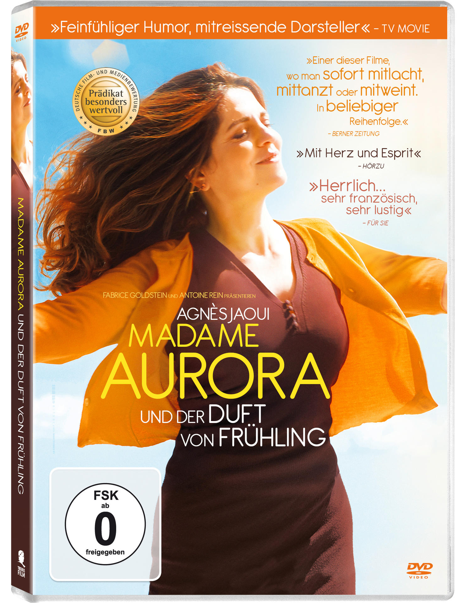 DVD-Hülle für den Film Madame Aurora und der Duft von Frühling, mit einer Frau auf dem Cover.
