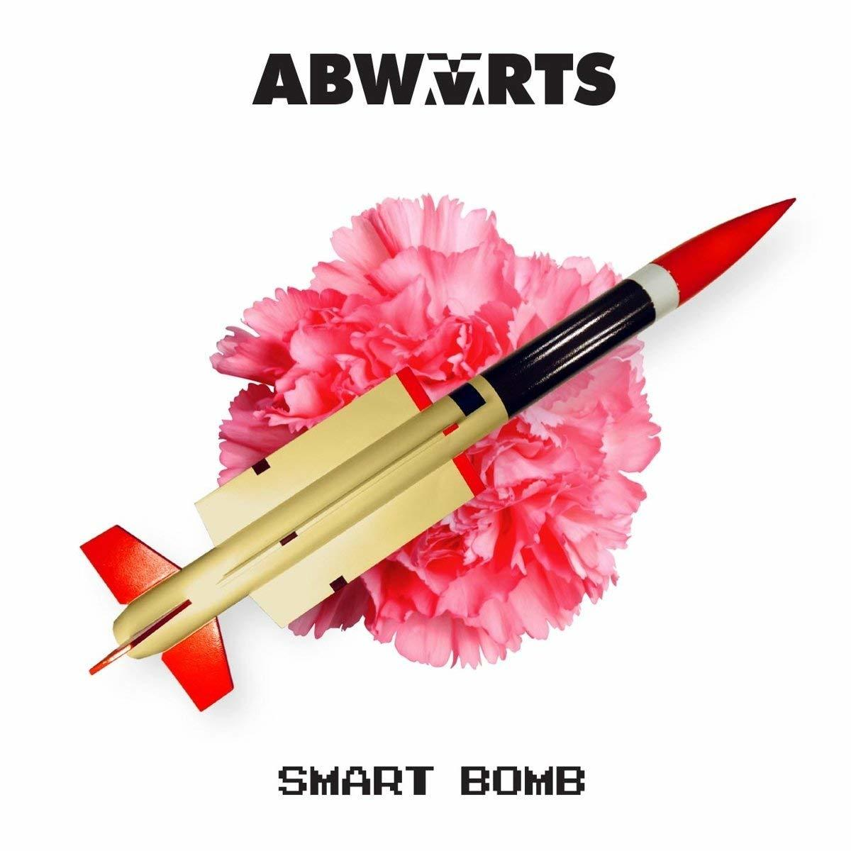 Albumcover: Rakete mit rosa Blumen, Titel 'Smart Bomb'.