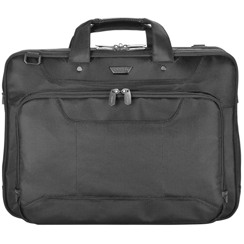 TARGUS Corporate Traveler Notebooktasche Aktentasche für Universal Strapazierfähiges ballistisches Nylonobermaterial nach Militärstandard 1680D – wasser- und verschleißfest, Schwarz