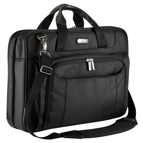 TARGUS Corporate Traveler Notebooktasche Aktentasche für Universal Strapazierfähiges ballistisches Nylonobermaterial nach Militärstandard 1680D – wasser- und verschleißfest, Schwarz