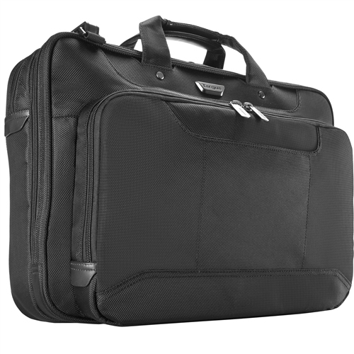 TARGUS Corporate Traveler Notebooktasche Aktentasche für Universal Strapazierfähiges ballistisches Nylonobermaterial nach Militärstandard 1680D – wasser- und verschleißfest, Schwarz