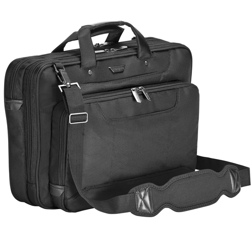 TARGUS Corporate Traveler Notebooktasche Aktentasche für Universal Strapazierfähiges ballistisches Nylonobermaterial nach Militärstandard 1680D – wasser- und verschleißfest, Schwarz