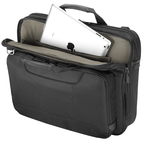 TARGUS Corporate Traveler Notebooktasche Aktentasche für Universal Strapazierfähiges ballistisches Nylonobermaterial nach Militärstandard 1680D – wasser- und verschleißfest, Schwarz