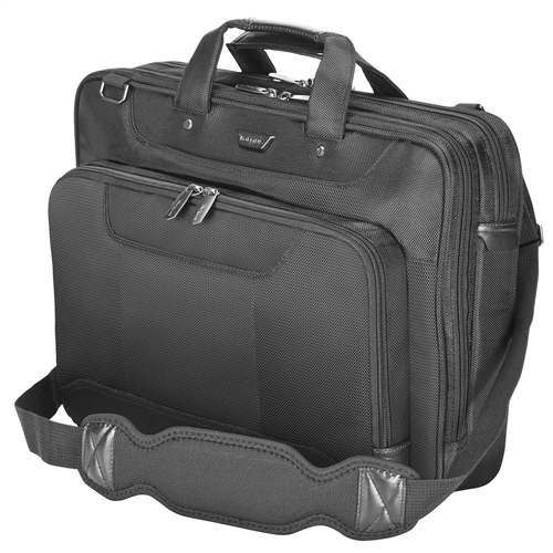 TARGUS Corporate Traveler Notebooktasche Aktentasche für Universal Strapazierfähiges ballistisches Nylonobermaterial nach Militärstandard 1680D – wasser- und verschleißfest, Schwarz