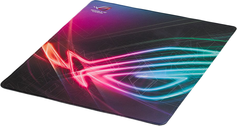 Gaming egérpad ROG logóval. Átmeneti színek és vonalak.