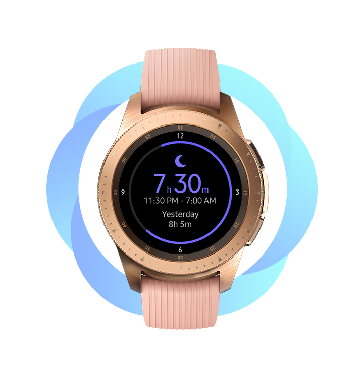SAMSUNG Galaxy Watch 42mm Bluetooth Smartwatch Edelstahl Silikon, S, L, Roségold