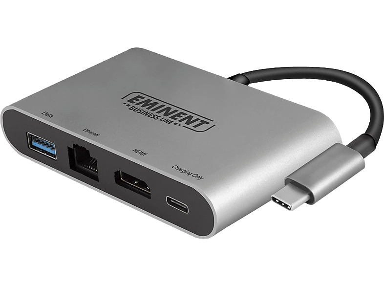 EMINENT Multipoort adapter USB-C grijs (AB7872)