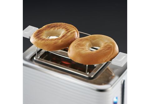 Toaster | 2) HOBBS Toaster kaufen RUSSELL SATURN in Weiß/Chrom Schlitze: 24370-56 (1050 Watt, Weiß/Chrom Inspire