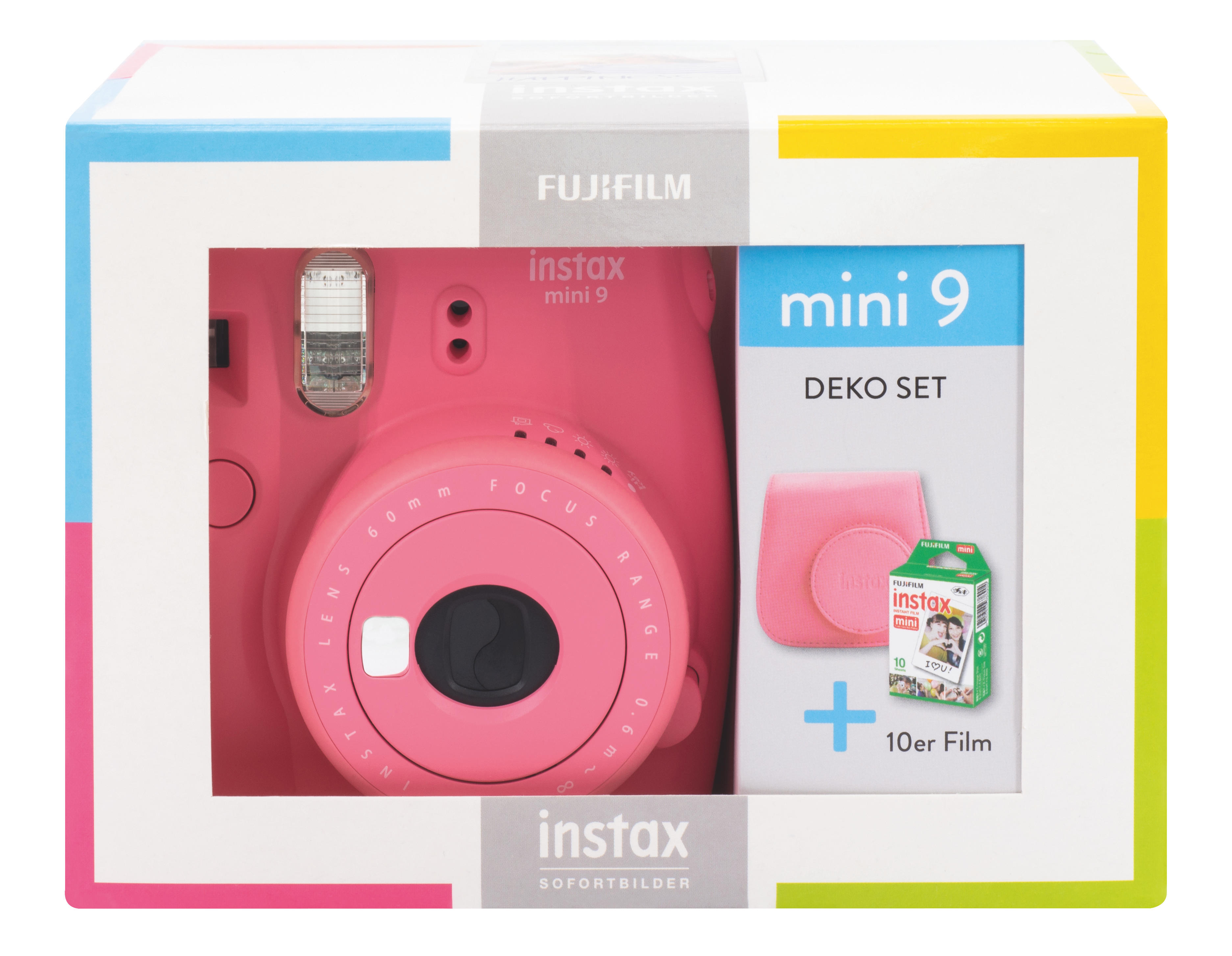 FUJIFILM Instax Mini 9 Travel Set Sofortbildkamera, Flamingo Pink