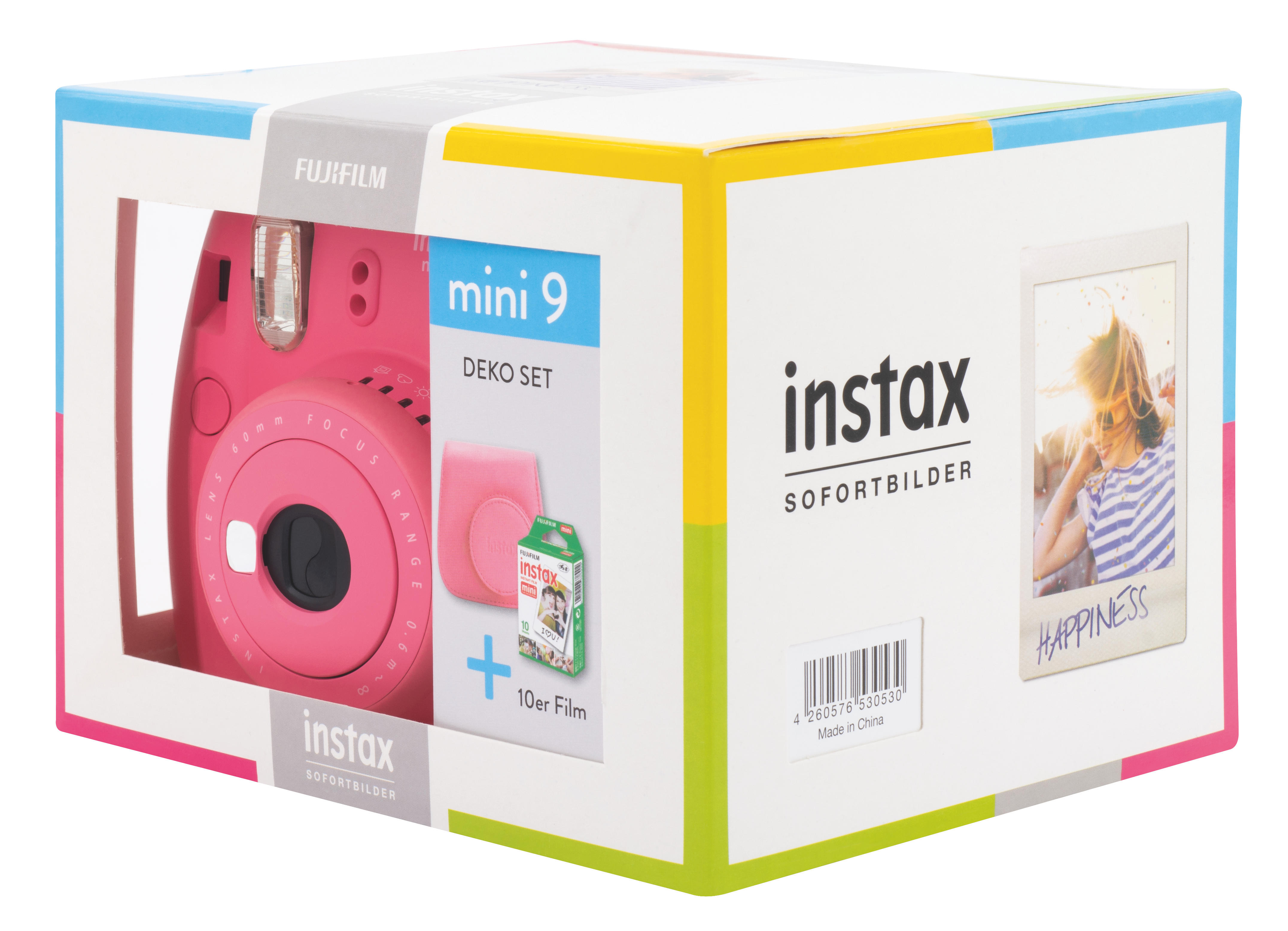 FUJIFILM Instax Mini 9 Travel Set Sofortbildkamera, Flamingo Pink